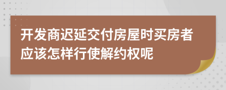 开发商迟延交付房屋时买房者应该怎样行使解约权呢