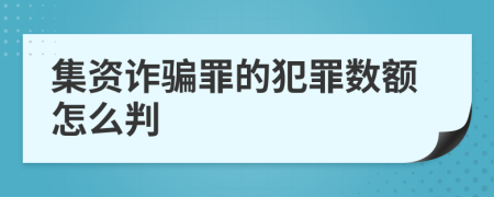 集资诈骗罪的犯罪数额怎么判