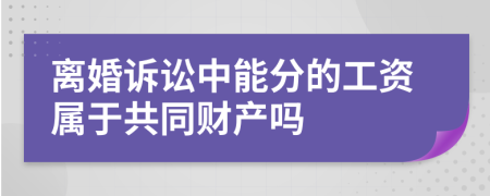 离婚诉讼中能分的工资属于共同财产吗