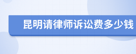 昆明请律师诉讼费多少钱