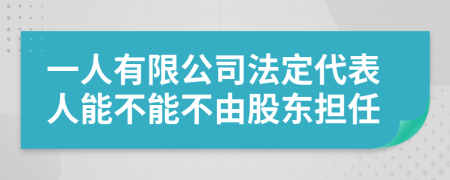 一人有限公司法定代表人能不能不由股东担任