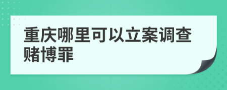 重庆哪里可以立案调查赌博罪