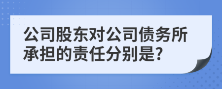 公司股东对公司债务所承担的责任分别是?