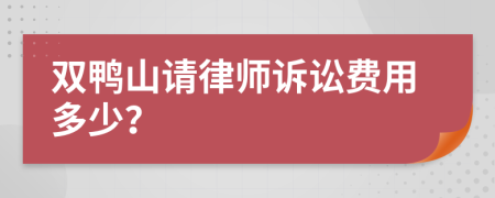 双鸭山请律师诉讼费用多少？