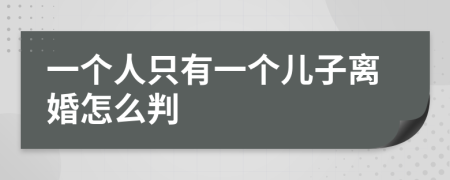 一个人只有一个儿子离婚怎么判