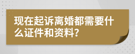 现在起诉离婚都需要什么证件和资料？