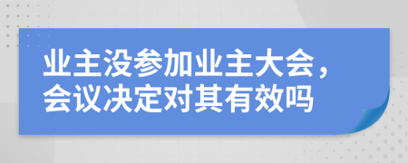 业主没参加业主大会，会议决定对其有效吗