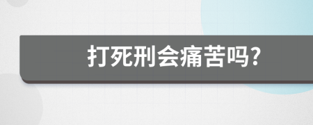 打死刑会痛苦吗?
