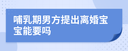 哺乳期男方提出离婚宝宝能要吗