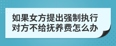 如果女方提出强制执行对方不给抚养费怎么办