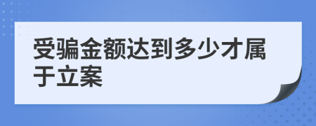 受骗金额达到多少才属于立案