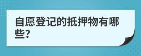 自愿登记的抵押物有哪些？