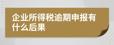 企业所得税逾期申报有什么后果