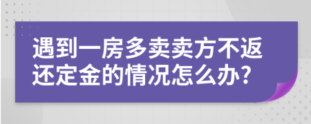 遇到一房多卖卖方不返还定金的情况怎么办?