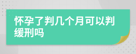 怀孕了判几个月可以判缓刑吗