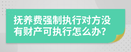 抚养费强制执行对方没有财产可执行怎么办？