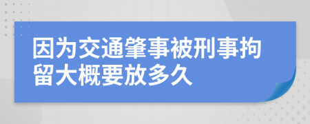 因为交通肇事被刑事拘留大概要放多久