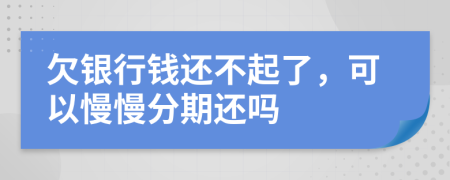 欠银行钱还不起了，可以慢慢分期还吗