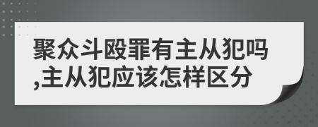 聚众斗殴罪有主从犯吗,主从犯应该怎样区分