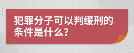 犯罪分子可以判缓刑的条件是什么？