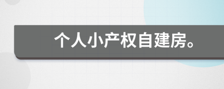 个人小产权自建房。