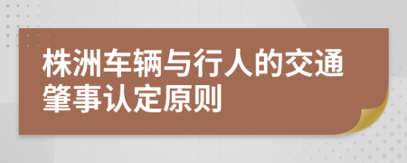 株洲车辆与行人的交通肇事认定原则