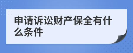 申请诉讼财产保全有什么条件