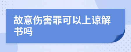 故意伤害罪可以上谅解书吗