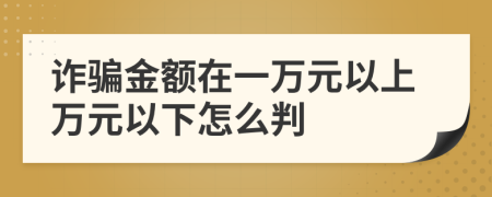 诈骗金额在一万元以上万元以下怎么判