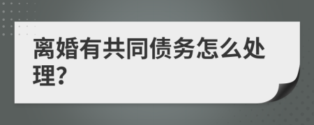 离婚有共同债务怎么处理？