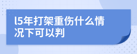 l5年打架重伤什么情况下可以判