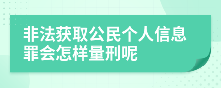 非法获取公民个人信息罪会怎样量刑呢