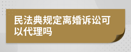 民法典规定离婚诉讼可以代理吗