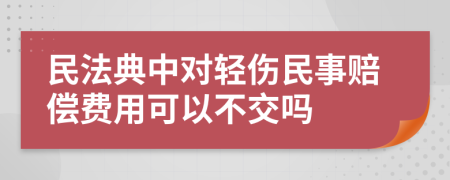 民法典中对轻伤民事赔偿费用可以不交吗