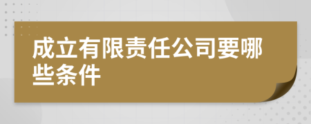 成立有限责任公司要哪些条件