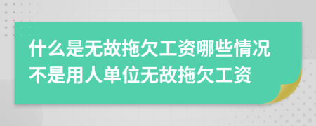 什么是无故拖欠工资哪些情况不是用人单位无故拖欠工资