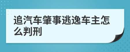 追汽车肇事逃逸车主怎么判刑