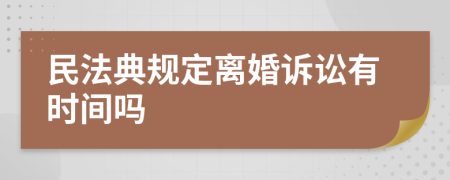 民法典规定离婚诉讼有时间吗