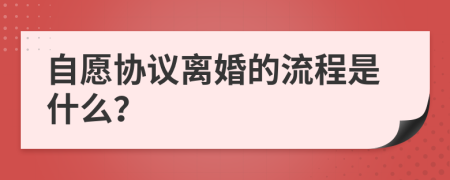 自愿协议离婚的流程是什么？