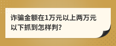 诈骗金额在1万元以上两万元以下抓到怎样判？