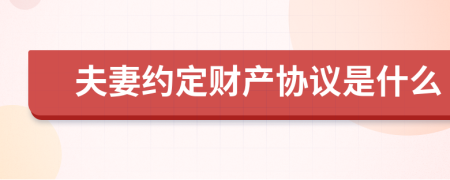 夫妻约定财产协议是什么