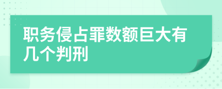 职务侵占罪数额巨大有几个判刑