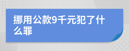 挪用公款9千元犯了什么罪