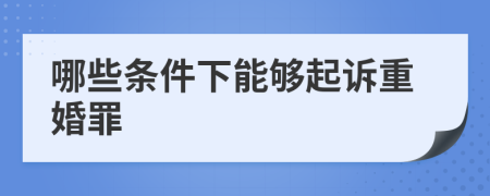 哪些条件下能够起诉重婚罪