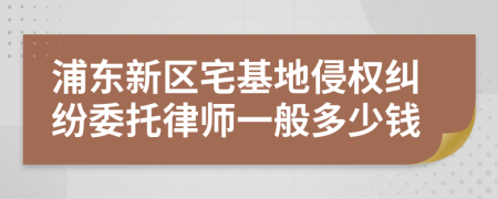 浦东新区宅基地侵权纠纷委托律师一般多少钱