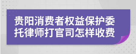 贵阳消费者权益保护委托律师打官司怎样收费