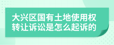 大兴区国有土地使用权转让诉讼是怎么起诉的