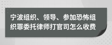 宁波组织、领导、参加恐怖组织罪委托律师打官司怎么收费