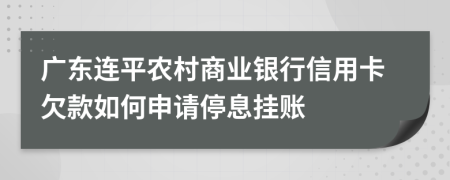 广东连平农村商业银行信用卡欠款如何申请停息挂账