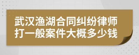 武汉渔湖合同纠纷律师打一般案件大概多少钱